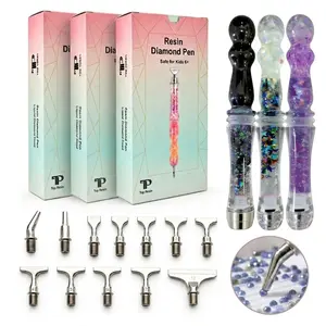 3 Pack Glitter Diamond Painting Pens, Ergonomic Resin Drill Pens for 5D Diamond Art Kits, Anti-fatigue Crystal Art Accessories