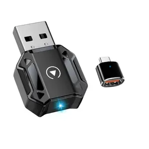 2-In-1 Wireless Carplay Android Auto Mini Adapter, Carplay Dongle Connectivity, Carplay Converter, Convert Wired to Wireless, Simple Plug-And-Play Setup, Easy Installation