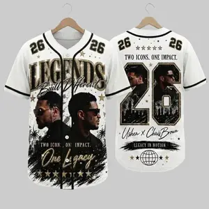 Baseball Jersey, R&B Legends Concert Shirt, 2026 World Tour Fan Apparel, Personalized Name and Number Jersey, Lightweight Breathable Sports Jersey, Unisex Concert and Festival Outfit
