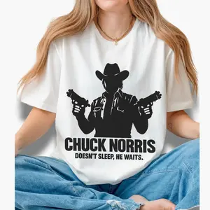 Chuck Norris Meme Shirt, Cowboy Silhouette Tee, Legendary Action Hero Shirt, Funny Chuck Norris Quote Shirt, Martial Arts Legend Gift Tee RPMZ7