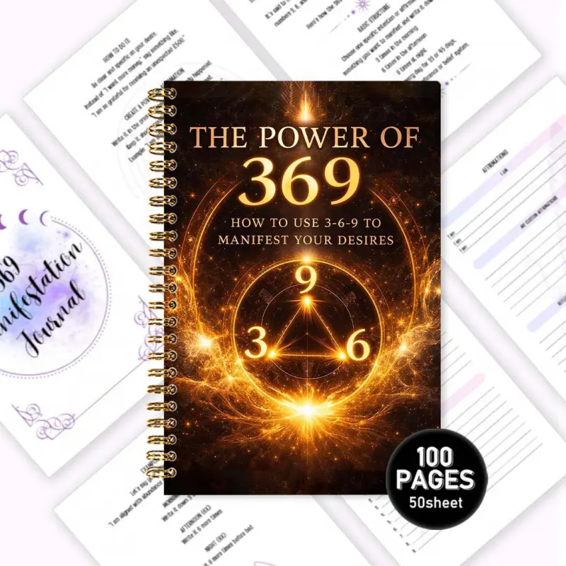 369 Manifestation Practical Journal, Gratitude Journals, Gilded 369 Symbol Cover 100 pages of paper, spiral-bound for easy flipping A5 portable size, perfect for commuting/daily use Includes 3-6-9 manifestation writing exercises, daily gratitude prompts