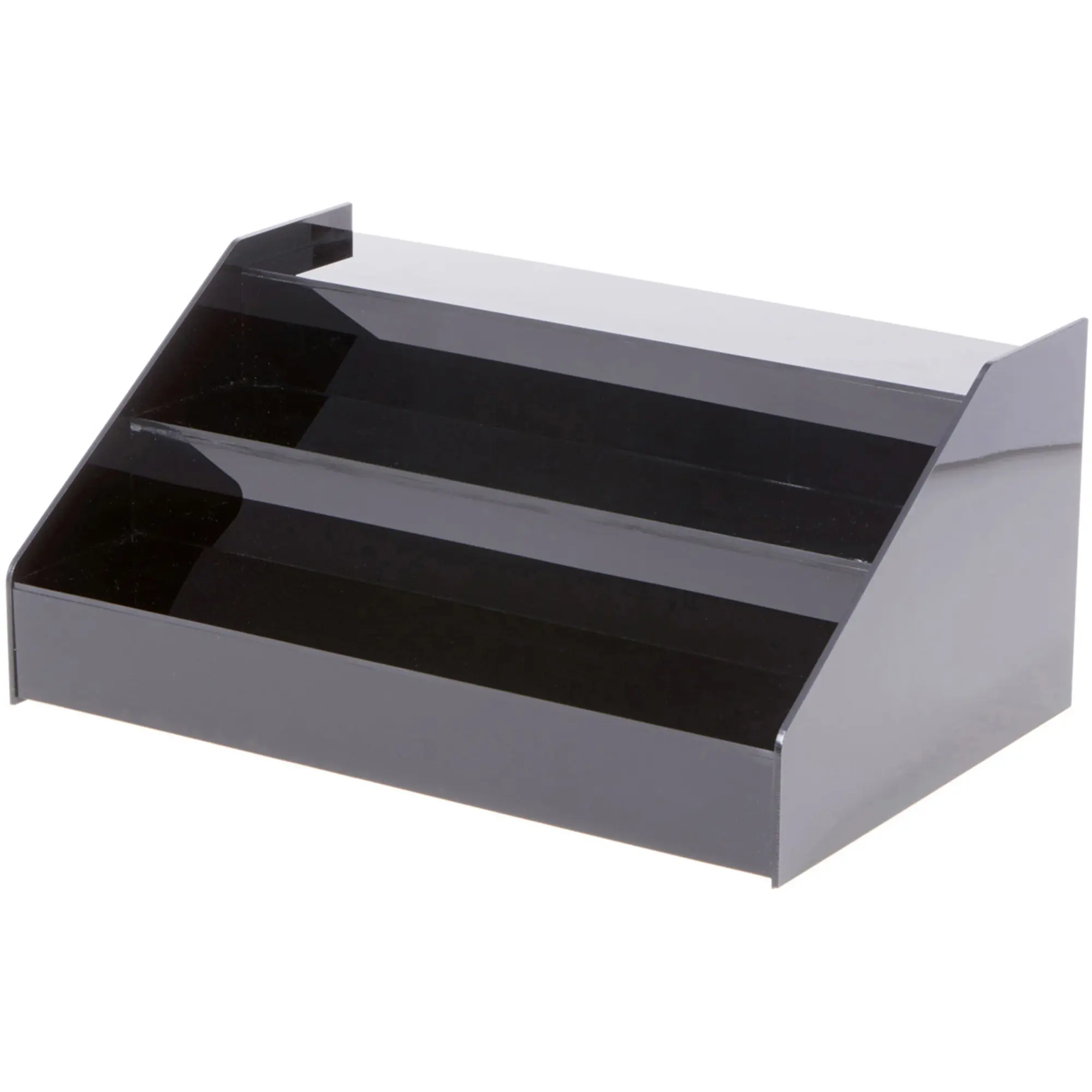 Plymor Black Acrylic 3-Step Open Front Display Stairs