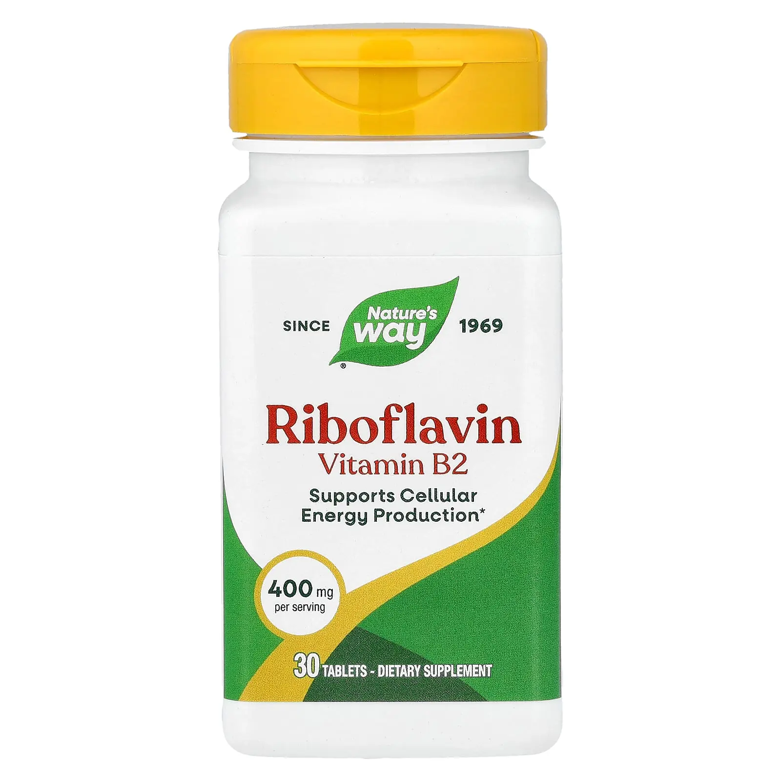 Nature's Way Riboflavin Vitamin B2, 400 mg, 30 Tablets