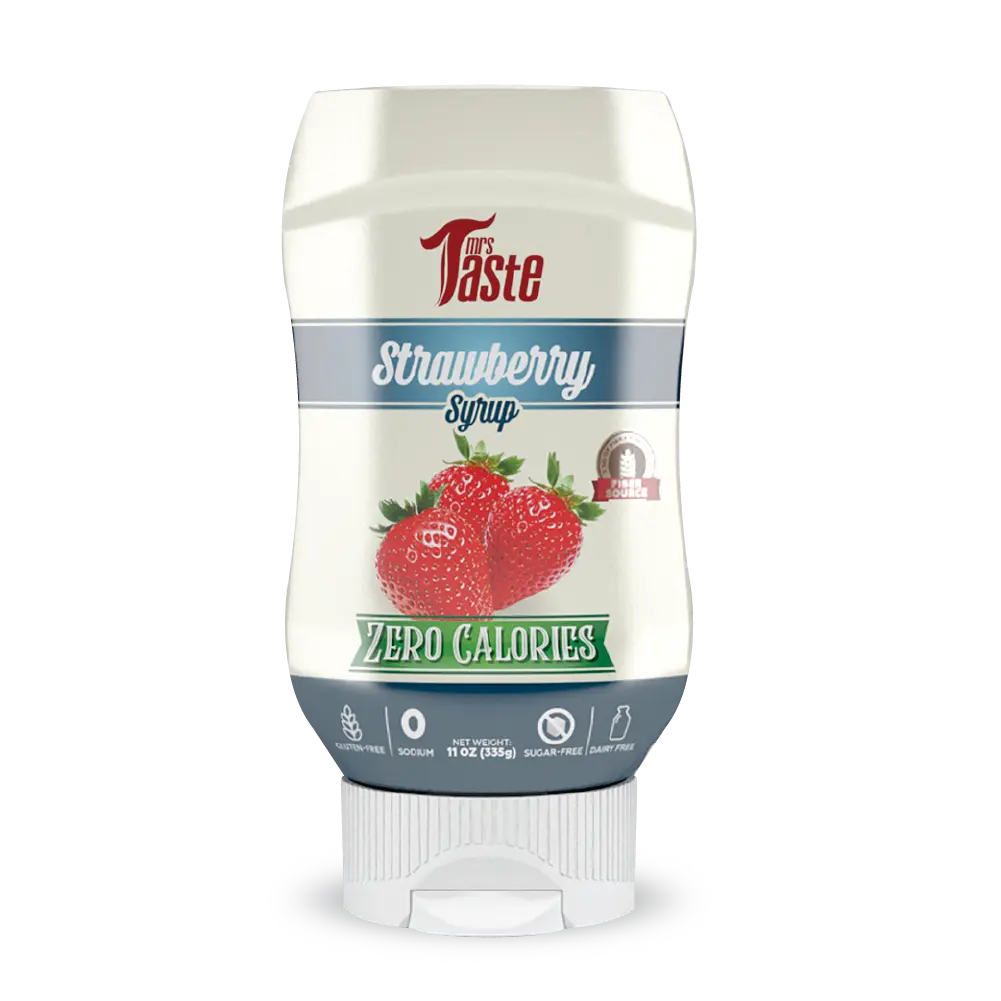 Mrs Taste Strawberry Syrup - Zero Calories, Zero Sugar, Zero Sodium, Source of Fibers - Flavor