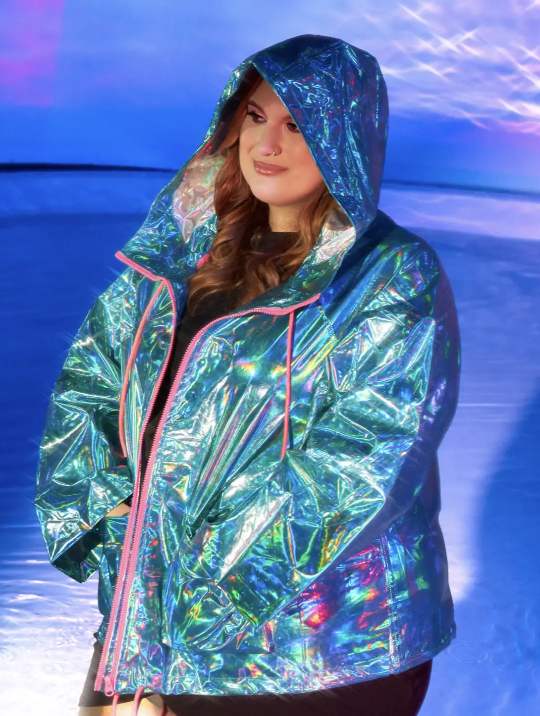 If you can’t swim, you bound to Driz-zown Turquoise Rain Jacket Plus