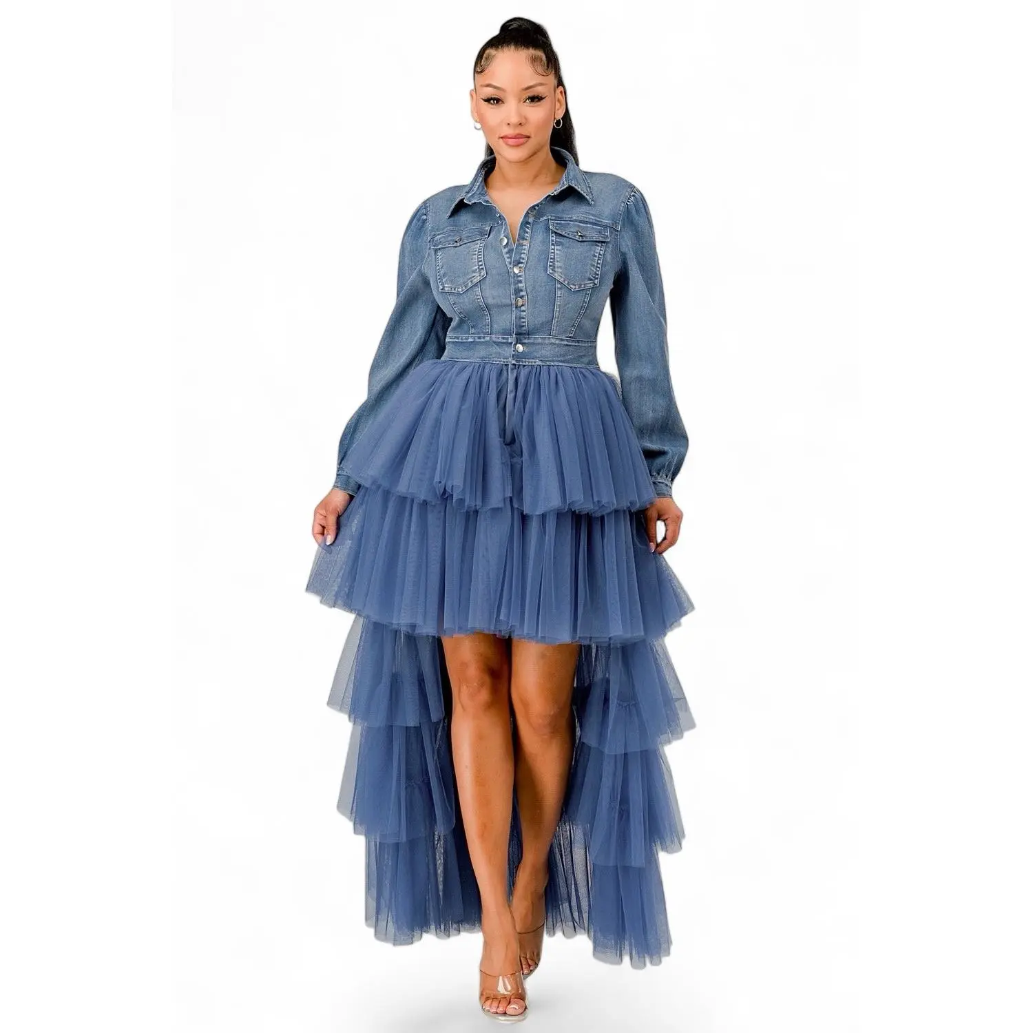 tulle and denim dress Amazon.com: Kids Girls Denim Dress with Tutu Skirt Toddler Princess Tulle  Dress Long Sleeve Casual Dress with Dot Belt 18M-6T (Blue, 4-5 Years):  Clothing, Shoes & Jewelry