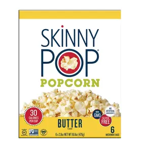 SkinnyPop Gluten-Free Butter Microwave Popcorn Snack Multipack, 2.8 oz (6 Count)