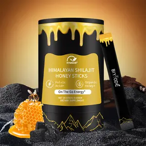 RTMGOB Organic Saffron Infused Shilajit Honey Sticks 30 Sticks Himalayan Shilajit with Organic Honey & Saffron, 3000mg Pure Shilajit per Serving, for Energy, Strength & Cognitive Support for Men & Women