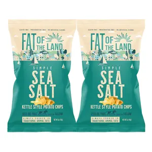 Land Sea Salt Chips Gluten Free Kettle Chips Preservative Free No Artificial Flavors Cooked in Traditional Animal Fats No Seed Oils Rich in Vitamin D 5 Oz (2)