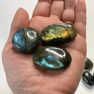 Reiki Attuned Labradorite Polished Palm Stone- Magic, Astral Protection, Intuition