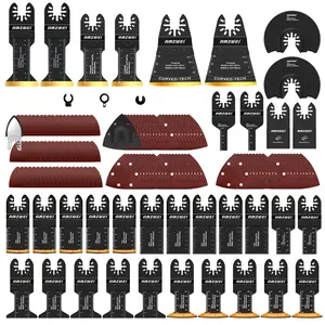 Valentine's Day 156PCS Oscillating Tool Blades Kit – Titanium Multi Tool Blades & Sandpaper for Wood & Metal Cutting | Quick Release, Universal Fit for Dewalt, Milwaukee, Ryobi, Makita, Rockwell, Fein