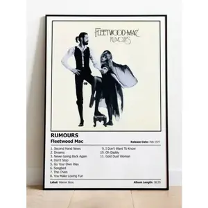 FLEETWOOD MAC - Rumours | Music Album Cover Print Poster | A4, A3, A2 & A1
