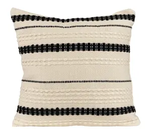 Northlight 20" Black Handloom Woven Outdoor Throw Pillow