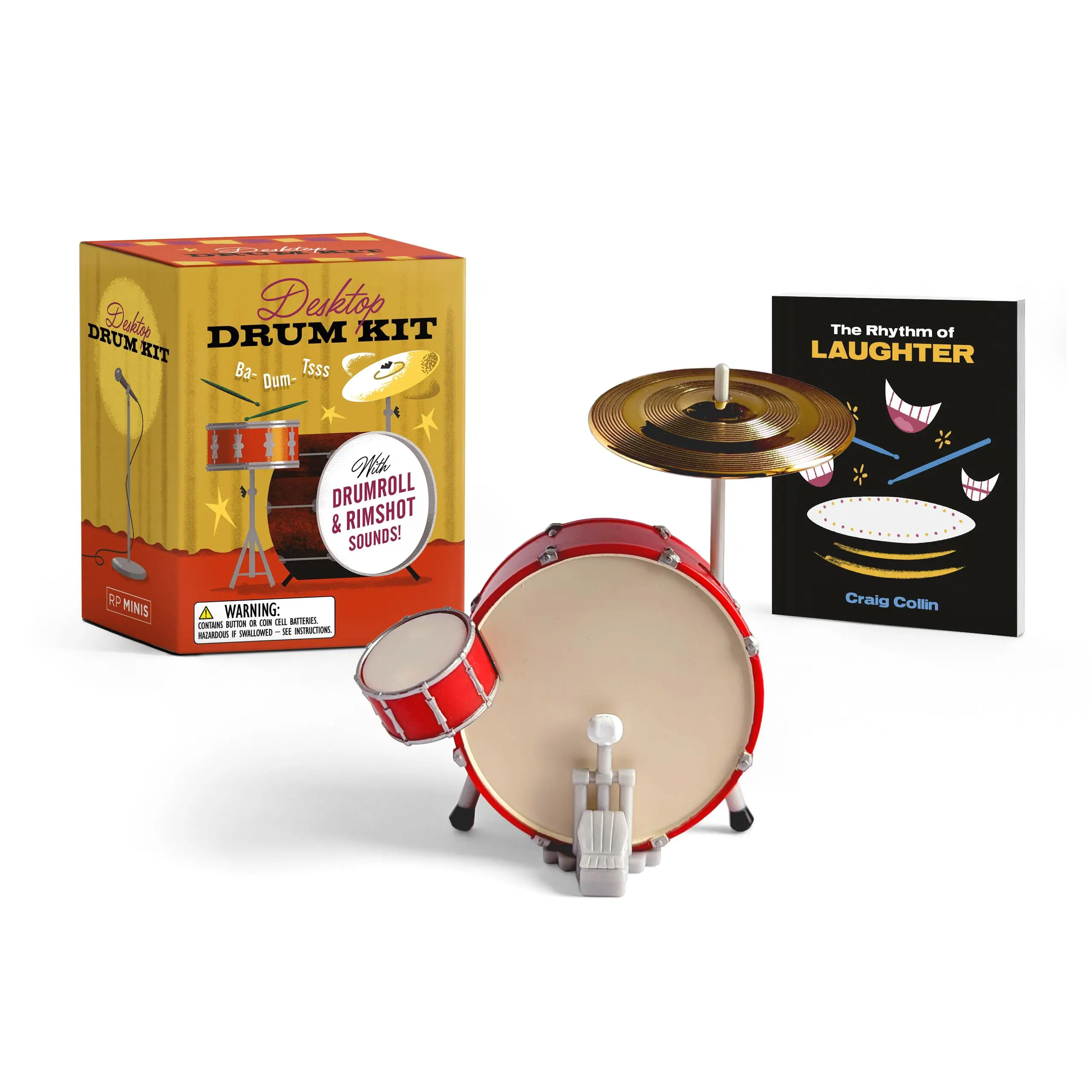 RP Minis Desktop Drum Set, Novelty Gift for Literature & Art Enthusiasts