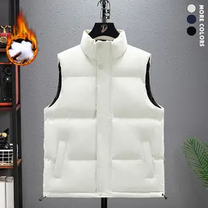 Men's Thick Fleece Vest, Heavyweight Winter Warmth Tank Top with Full Zip Closure, Machine Washable - Solid Color (White), Suitable for Golf, Outdoor & Casual Wear, Ideal for Cold Seasons & Outerwear, Durable Fabric Menswear Operator