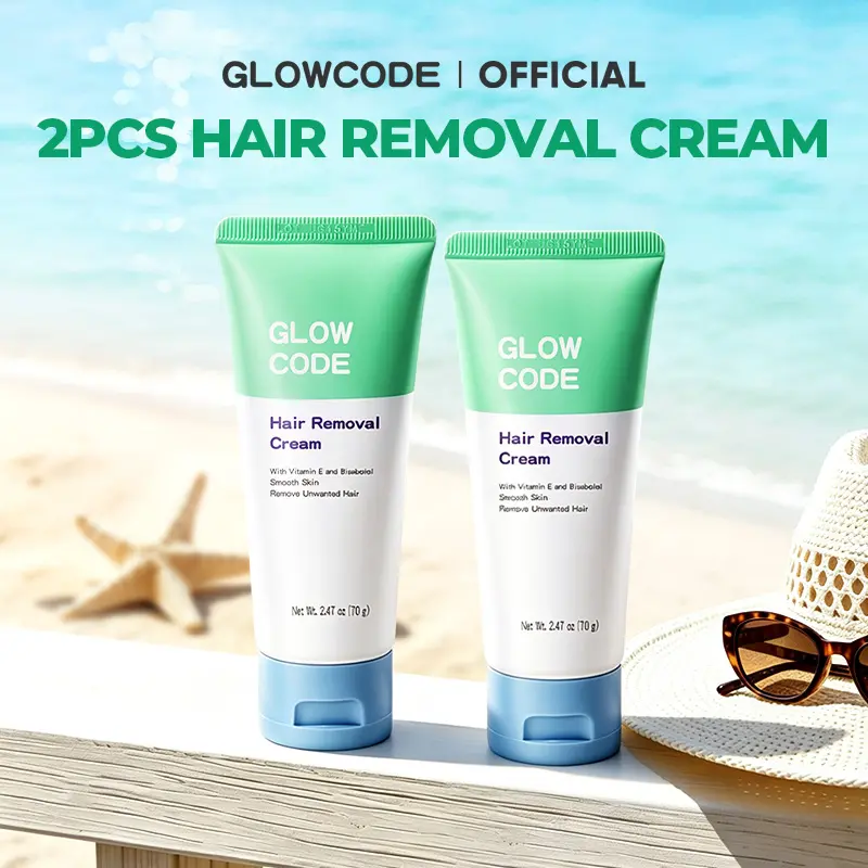[BUY 2 SAVE 30%]Glowcode 2pcs Hair Removal Cream Duo,Pain-Free Bikini, Designed for Sensitive Skin,Fast-Acting Depilatory,Results Up to 7 Days