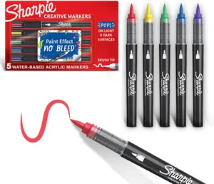 Sharpie Creative Markers, Water-Based Acrylic Markers, Bullet Tip, Assorted Colors, 5 Count