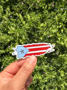 Bandera de Puerto Rico en el mapa Sticker - Boricua Stickers