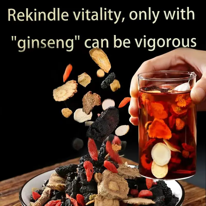 Ginseng Eight Treasure Tea Combination Flower Tea Natural Fruit Kidney-tonifying Tea Herbal Health Tea FDA Certification Green Health