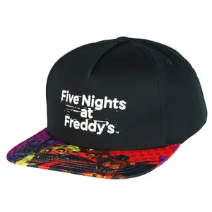 Five Nights at Freddy's Boys' Flat-Brim Hat FNAF Sublimated Snapback Adjustable OSFM Kids Baseball Cap