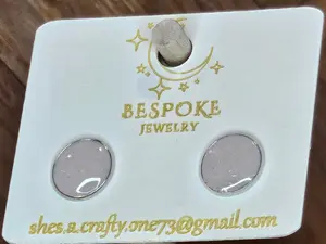 Blush High Gloss & Polished Stainless Steel Round Stud Earrings | Handcrafted Everyday Jewelry | High-Shine Bespoke Artisan Gift | Soft Pastel Jewelry Essentials