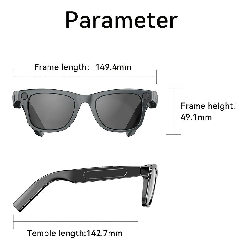 AI Smart Glasses with Camera, 8MP HD Bluetooth Camera Glasses, 2K Video Recording Sunglasses for Women Men, Real Time Translation, Voice Assistant, Open-Ear Audio for Travel, Work Vlog