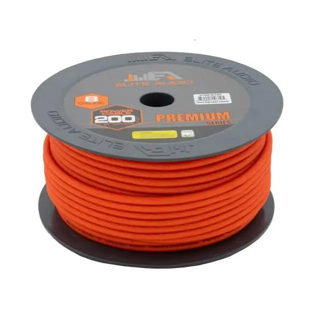 Elite Audio EA-PRM8G-PWR High-End CCA Copper 8-Gauge Power & Ground Wire, 200ft Spool Cord Reel for Home Improvement Electrical Equipment & Supplies