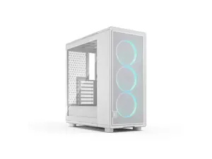 Fractal Design Epoch XL White RGB - Tempered Glass Clear Tint - High Airflow PC Gaming Case - Mesh Front Panel - Three Momentum 14 RGB Fans Included - Spacious Interior - ATX/mATX/ITX and Reverse Connector Motherboard Support