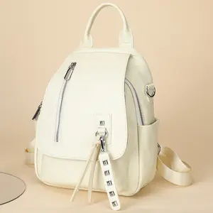 Qianlai Genuine Leather Backpack Ins Style Genuine Leather Backpack Women's Summer Casual Versatile Bag Girls' Large Backpack