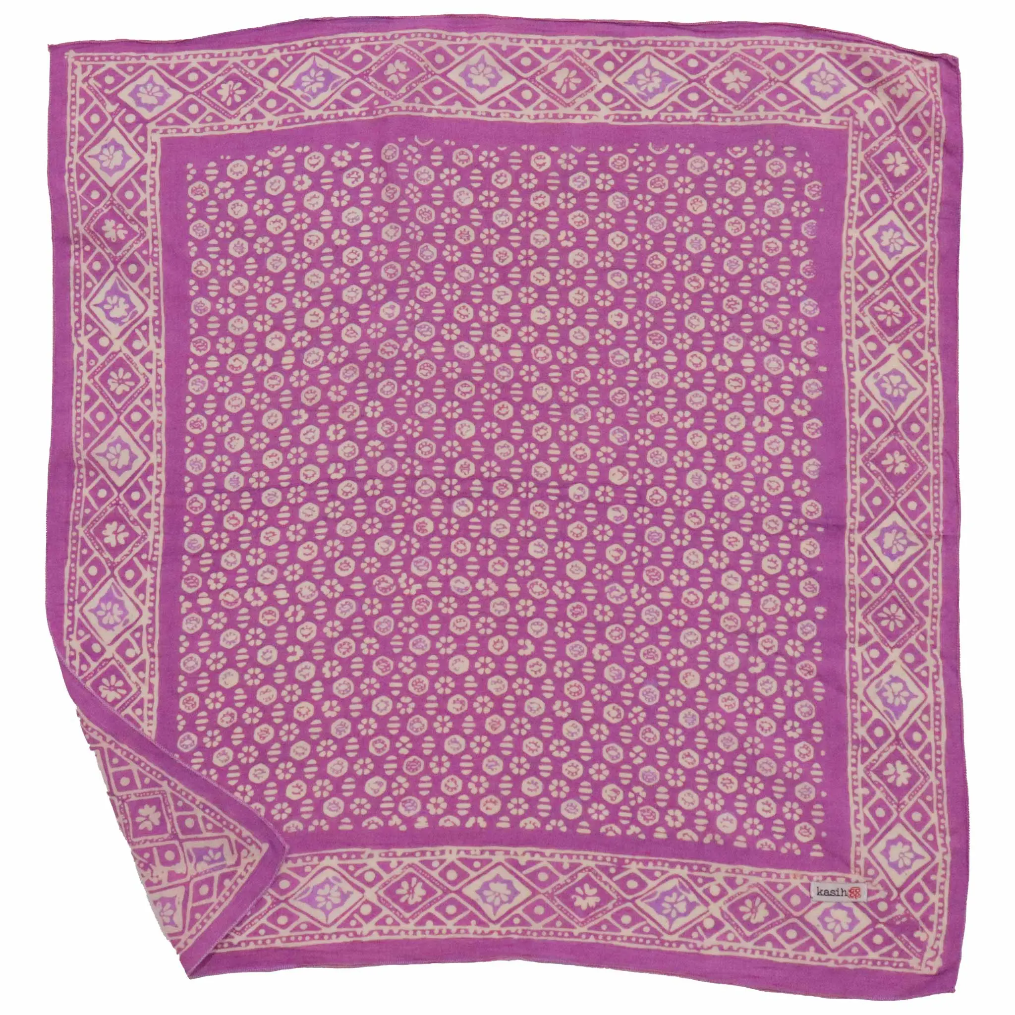 Hand Dyed Batik Bandana, 100% Soft Cotton, Timeless Trace, Purple Flower, Lilac, Lavender, Pink, Graduate's Gift