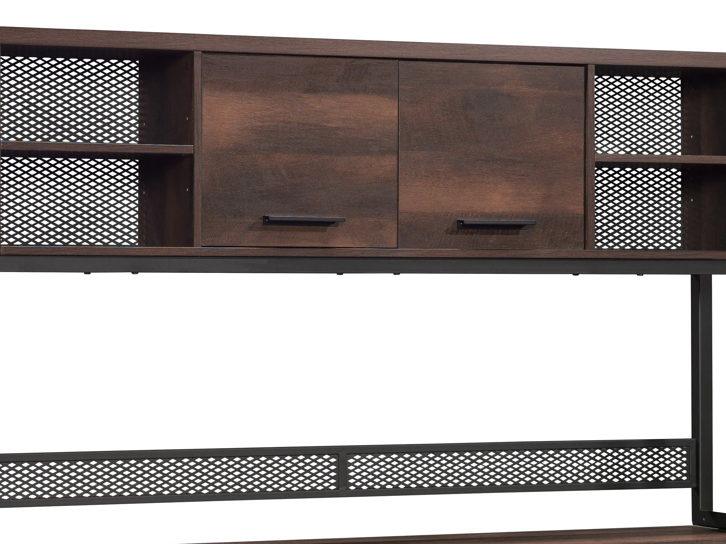 Sauder Briarbrook Storage Hutch - Modern Design with Concealed Compartments & Adjustable Shelving for Home Office Organization
