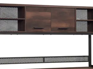 Sauder Briarbrook Storage Hutch - Modern Design with Concealed Compartments & Adjustable Shelving for Home Office Organization