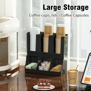 Multifunctional Paper Cup Holder Storage Box | Coffee Shop Organizer | Straw & Accessory Storage | Commercial & Home Use | TikTok Must-Have