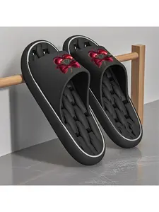 1 pair of new unisex slippers, red cherry and bow slippers, indoor/outdoor slippers, holiday gift slippers, women's sandals, room slippers, birthday gift slippers, casual slippers, summer EVA slippers, bathroom slippers, beach slippers