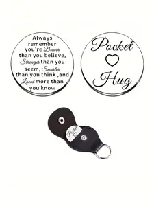 Stainless Steel Pocket Hug Keychain, Inspirational Dual-sided Coin, Engraved Message Keychain, Perfect Encouragement Gift for Friends, Birthdays, Valentine's Day, Christmas