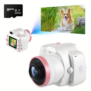 2025 Latest 4-in-1 Children's Camera with Video Music Photo & Projection Functions 32GB Micro SD Card Included Perfect for Halloween Christmas Back-to-School & Birthday Gifts
