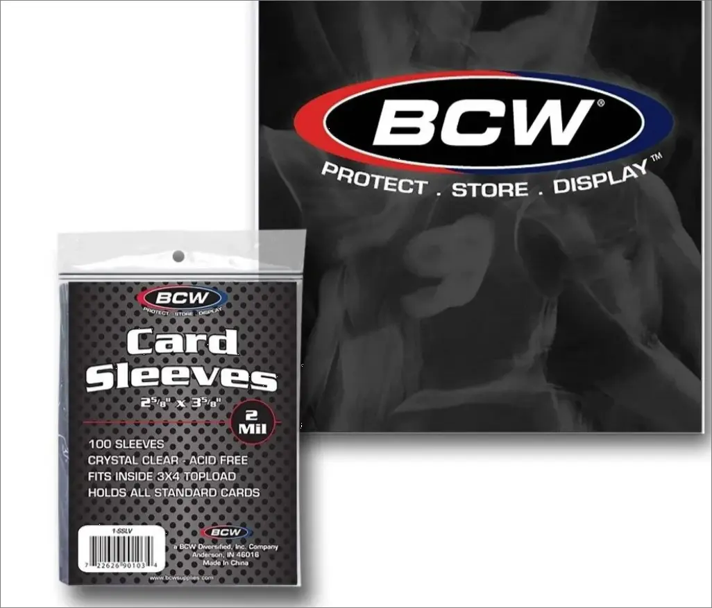 BCW Trading Card Sleeves - Standard Penny Sleeves, 100-Pack Value, Acid-Free Archival Quality Protection for Collectible Trading Cards, Trading Card Sleeve
