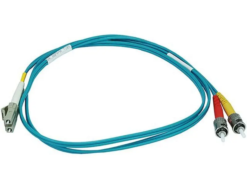 Monoprice 6395 LC-ST Duplex 10Gb Multi-Mode Fiber Optic Cable - 1M 50-125 Type, Aqua - Phones & Electronics Audio & Video Accessory