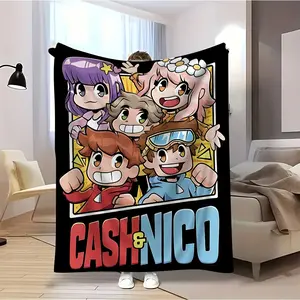 1pc Cash & Nico Anime Throw Blanket Soft Flannel AllSeason Bedspread with Cash & Nico Characters for Couch Bed Camping Office Dorm Decor Machine Washable Durable Fabric Home Decor Contemporary Style