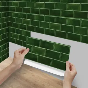 Vintage Brick Pattern Self-Adhesive Wall Stickers, Waterproof Wallpaper for Kitchen, Bathroom, Rental Decor, 10/20/30 Pcs