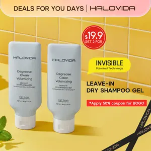 HALOVIDA Leave-in Light Hair Dry Shampoo Gel 2.28oz,No-Rinse Shampoo Gel,Instant Oil Absorption & Invisible Volume Boost,Long-Lasting Oil Control,Soothing & Comfort,Affordable,4D hyaluronic acid,DealsForYouDays, summerwins