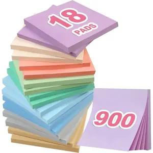18 Pads Sticky Notes, 3x3" Aesthetic Sticky Notes, 9 Colors of Neutral Notes for Office, School,  Desks, and More, 50 Sheets/Pad
