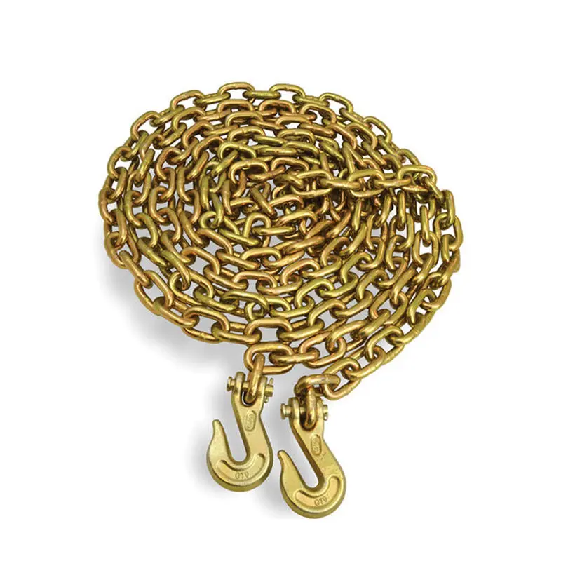 Heavy Duty G70 Grade Cargo Chain, 5/16" x 20ft Heat-Treated Steel Chain, 4700 lbs Capacity, DOT Compliant, Forged Clevis Hooks, for Flatbed Equipment Hauling & Trailers