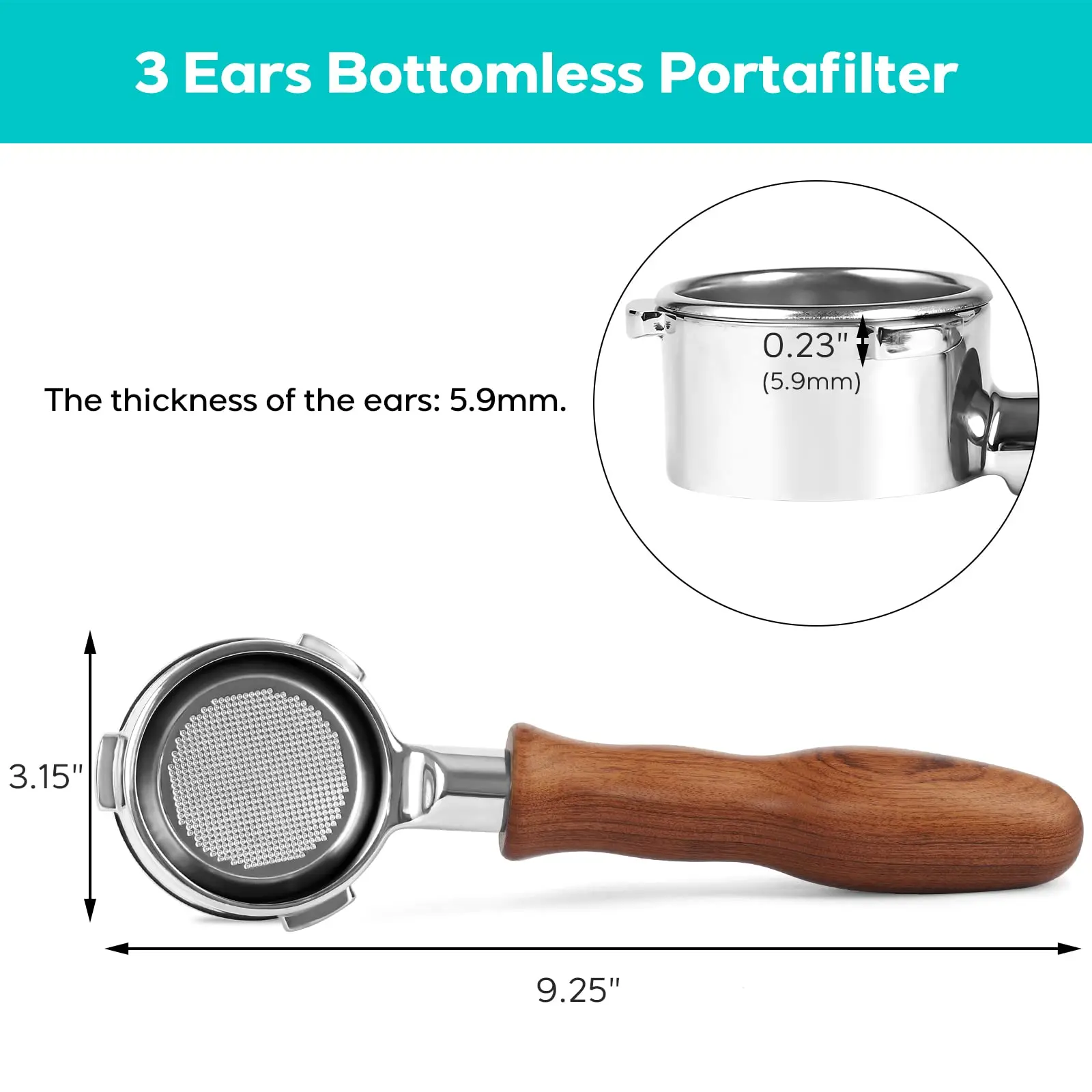CASABREWS 58MM Bottomless Portafilter for ground coffee with