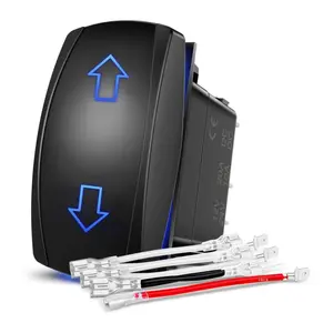 Nilight 7Pin DPDT On/Off Arrows Polarity Reverse Rocker Switch Blue