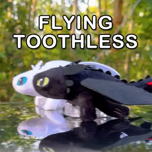 Toothless Car Exterior Decoration Wings Movable Roof Sunroof Decoration Figurine Motorcycle Helmet（35cm or 20cm) Vehicle Automotive