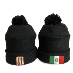 Mexico Beanie Pom Pom Stitched Unisex - Warm & Stylish Winter Hat