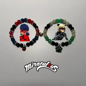 Miraculous Glow in the Dark Ladybug & Kitty Noir Matching Bracelets for Couples Bestfriends Family Anniversary Gift