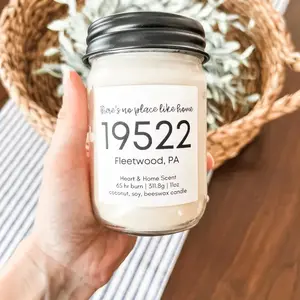 Zip Code Candles - There's No Place Like Home