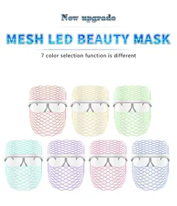 7 Colors Wireless LED Beauty Mask, Mesh Light Therapy Mask for Facial Skin Care, Rejuvenation Skin Care Device
